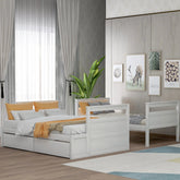 Bellemave® Twin over Full Bunk Bed with 2 Drawers - Bellemave